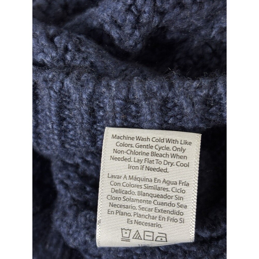 NWT Time & Tru Navy Blue Mock Turtleneck Large Sweater - Picture 3 of 6